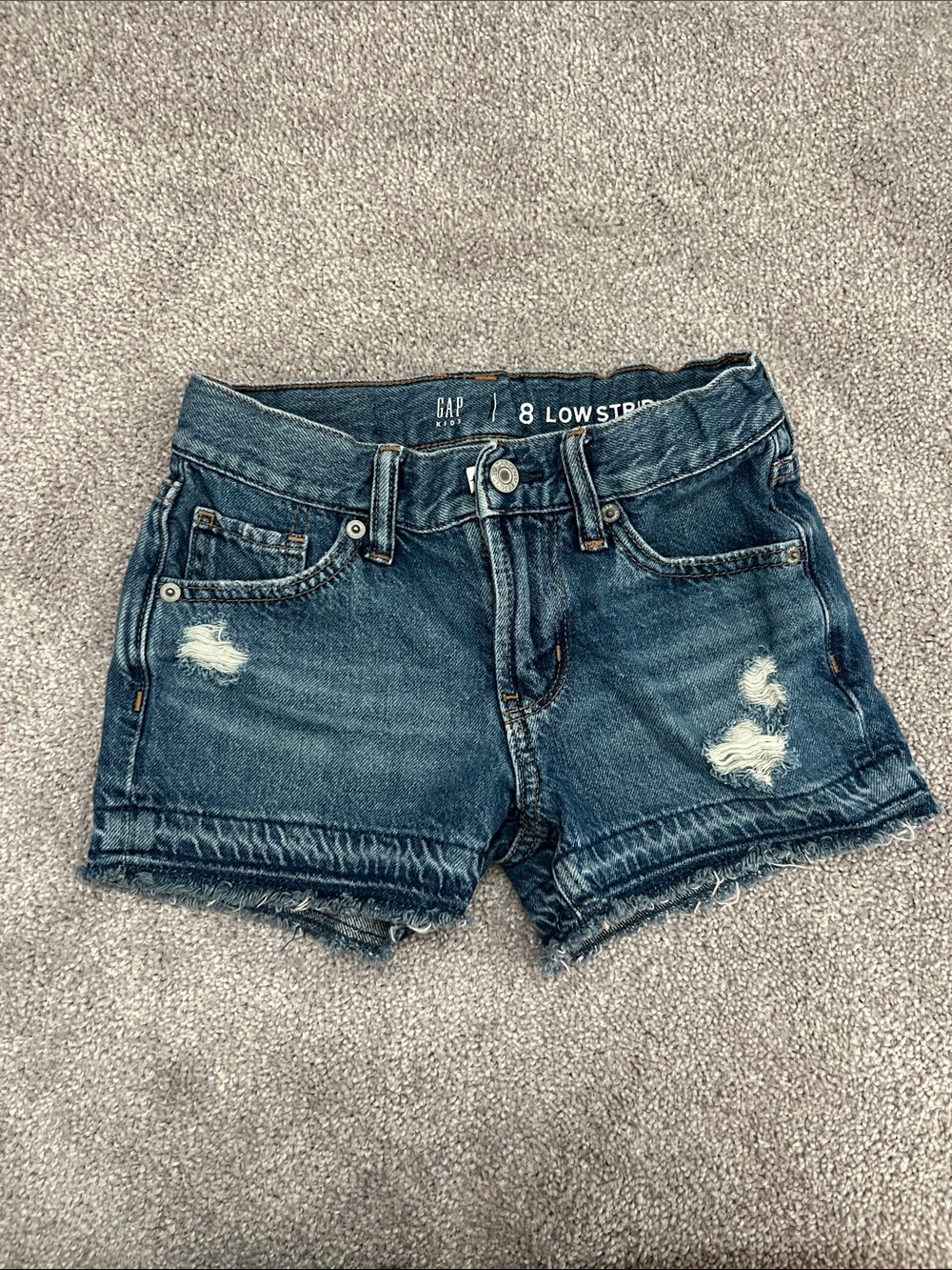 GAP girls Dark Blue Distressed Denim Shorts